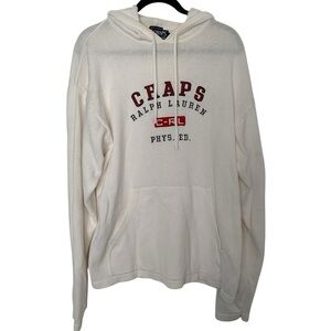 Chaps Ralph Lauren Large Men's White Preppy Sporty Nautical Beachy Knit Hoodie